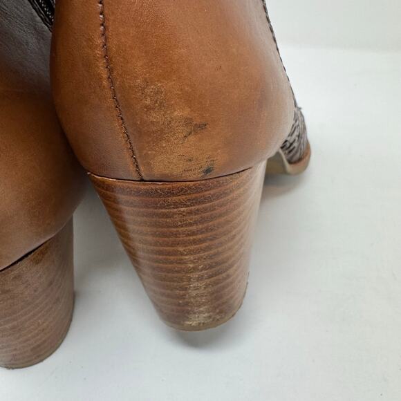 Brighton Glory Brown Leather Booties Boots 8.5 Brazil Boho Western Indie Granola - Picture 8 of 13